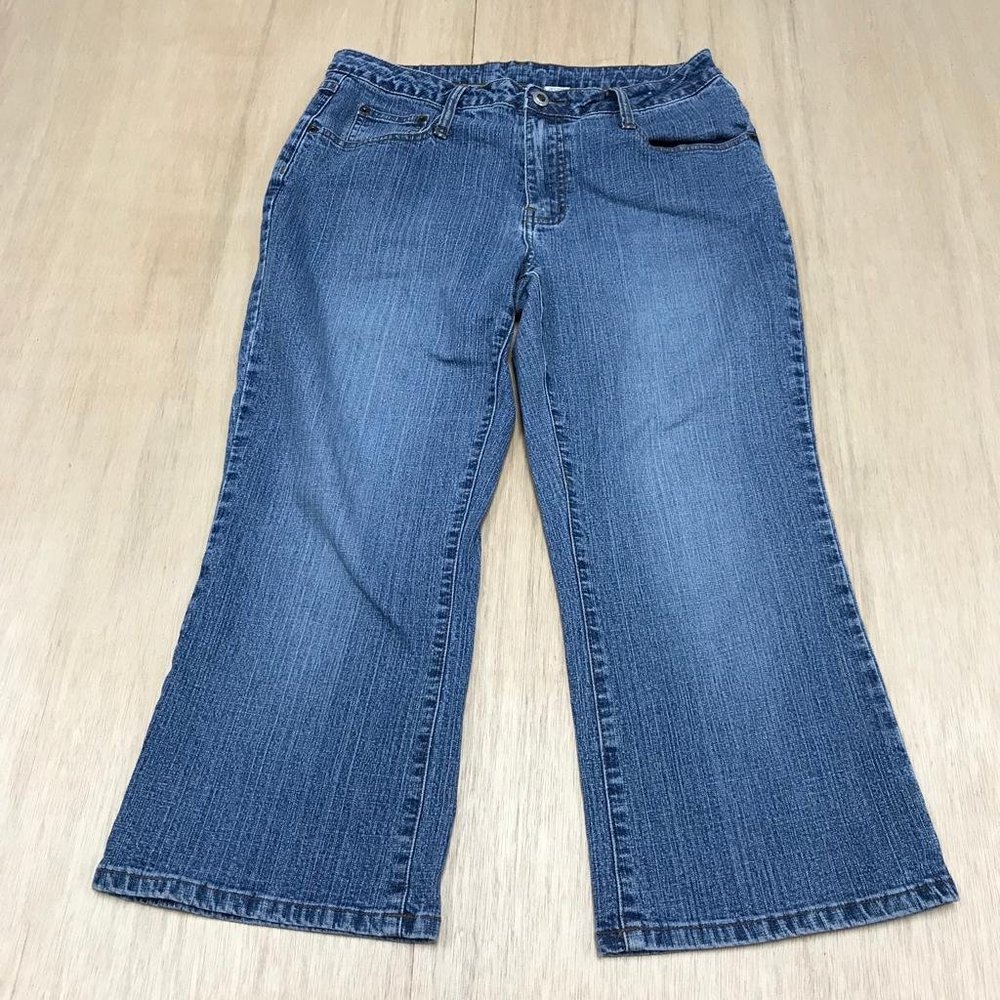 carolina blue women capri crop jeans size 8 blue